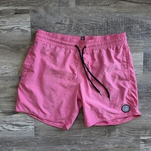 Volcom Hot Pink Men's Lido Solid 16" Trunk Size Medium